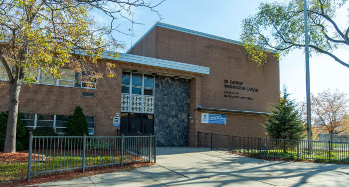 Carver school building on a sunny day.