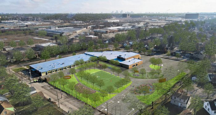 Rendering of the Clemens schoolyard when it is redeveloped.