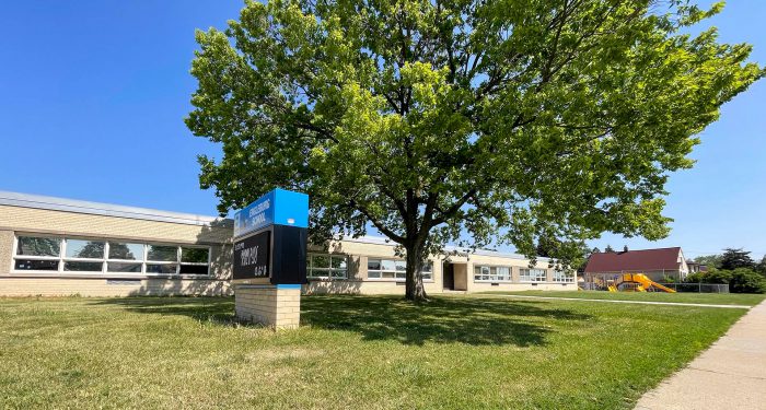 Exterior of Engleburg on a sunny day.