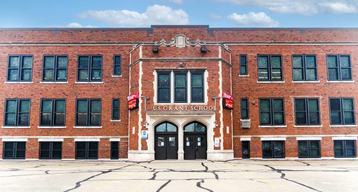 Grant school on a sunny day.
