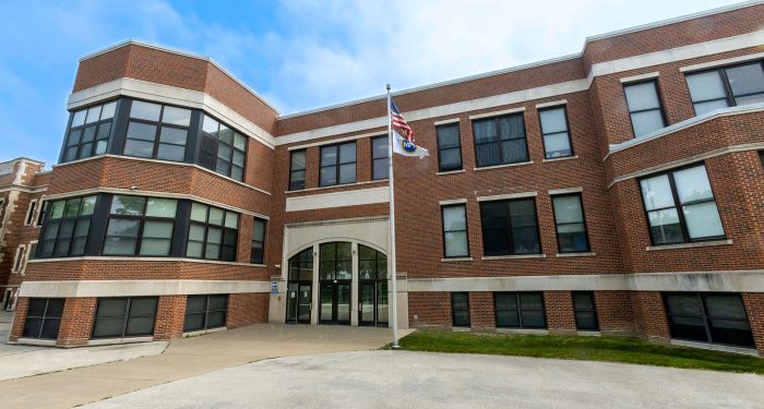 Exterior of Hi-Mount school building on a sunny day.