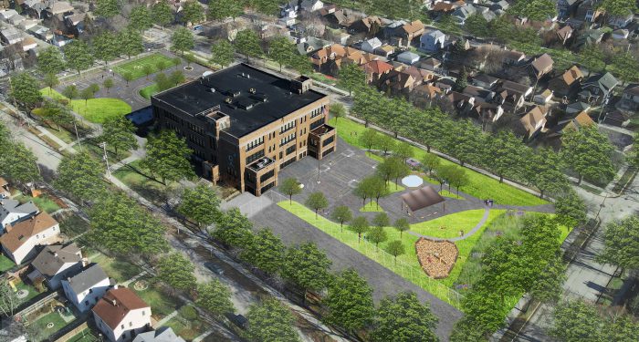 Rendering of the Humboldt Park schoolyard when it is redeveloped.