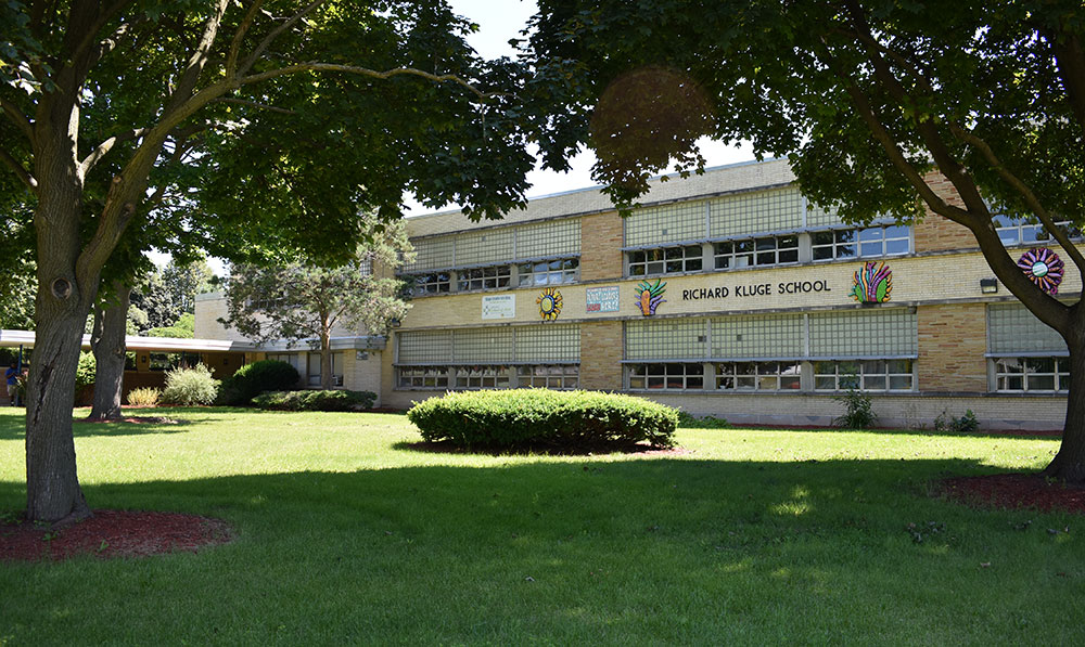 Exterior of Kluge School building