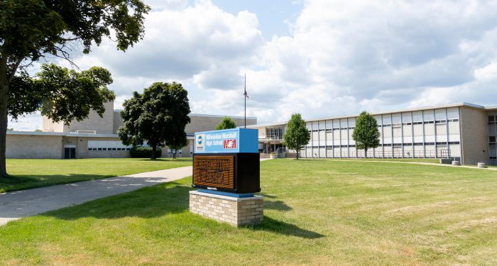 Milwaukee Marshall High School on a sunny day.